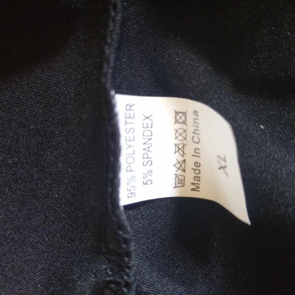 Bodysuit Black, Faux Leather, Zip-up, Crotch Snap, Long Sleeve Sz XL - Picture 7 of 10